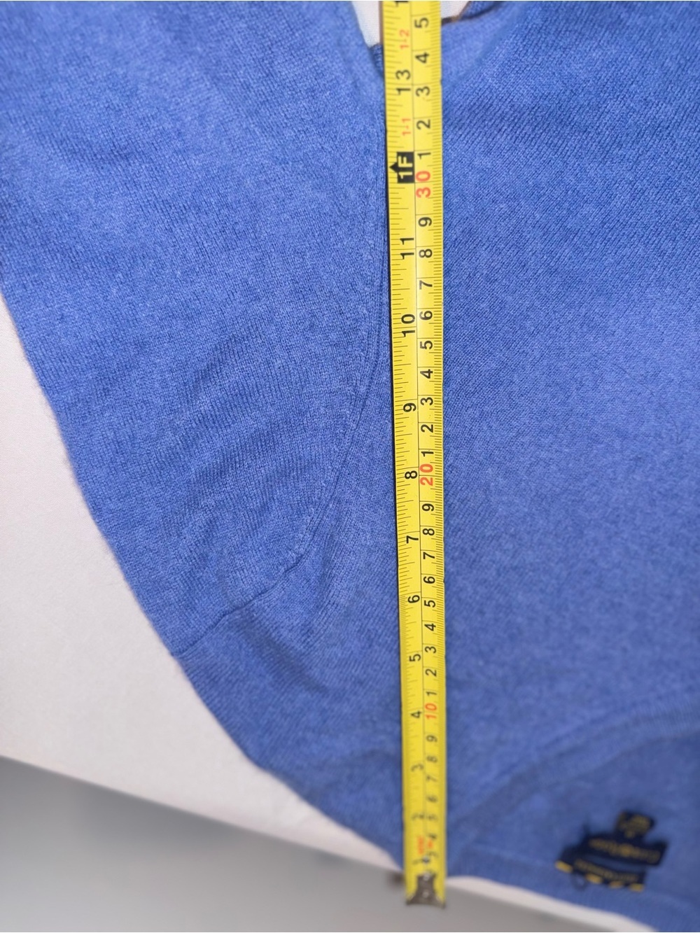 Club Room Estate Cashmere Men Classic V-Neck Blue Sweater Pullover Size Medium - Picture 11 of 15